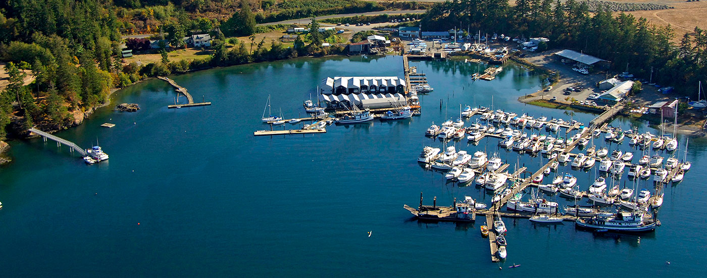 Aerial photo of Jensen's Marina & Boatyard