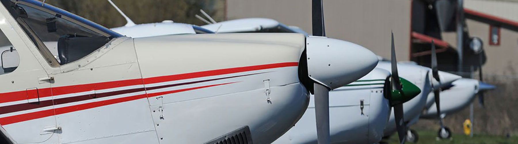 Line of planes at the Friday Harbor Airport